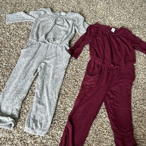 2 long sleeve old navy rompers-both size 4